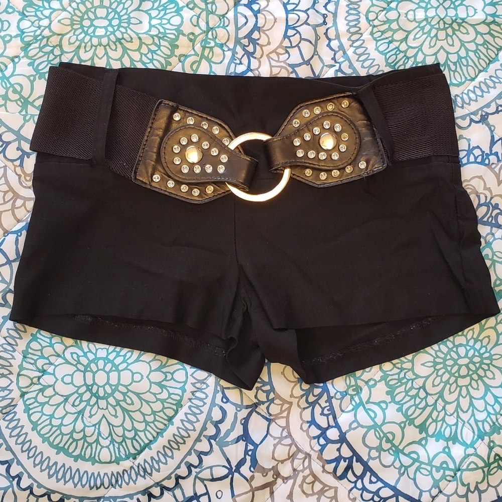 Black stretch shorts